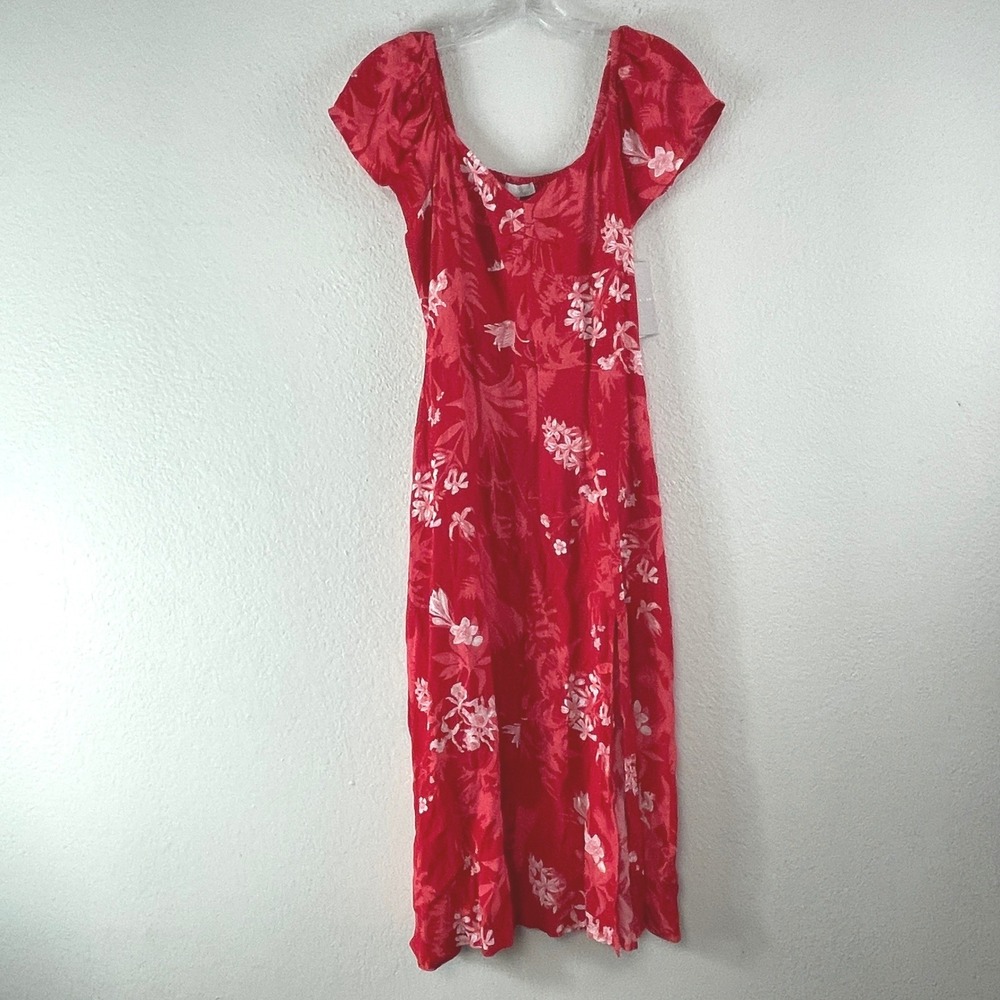 Chelsea28 Red Chinoise Tropical Toile Midi Dress Size S Red Pink Floral‎ Summer
